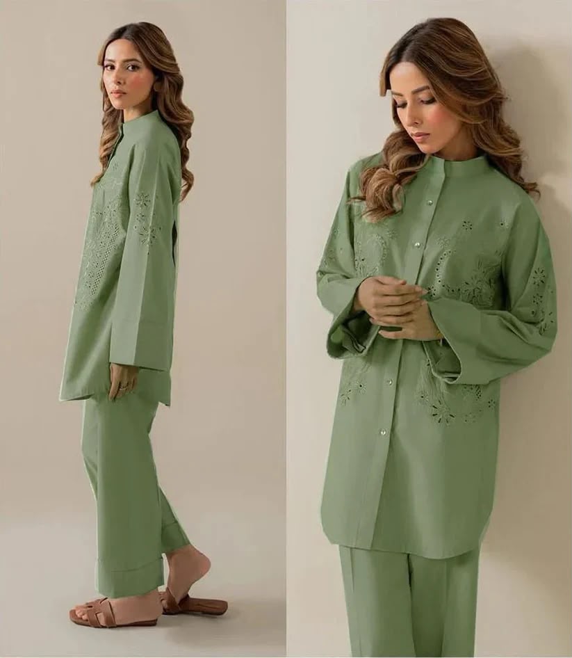 Luxury lawn short shirt stitched 2 pcs