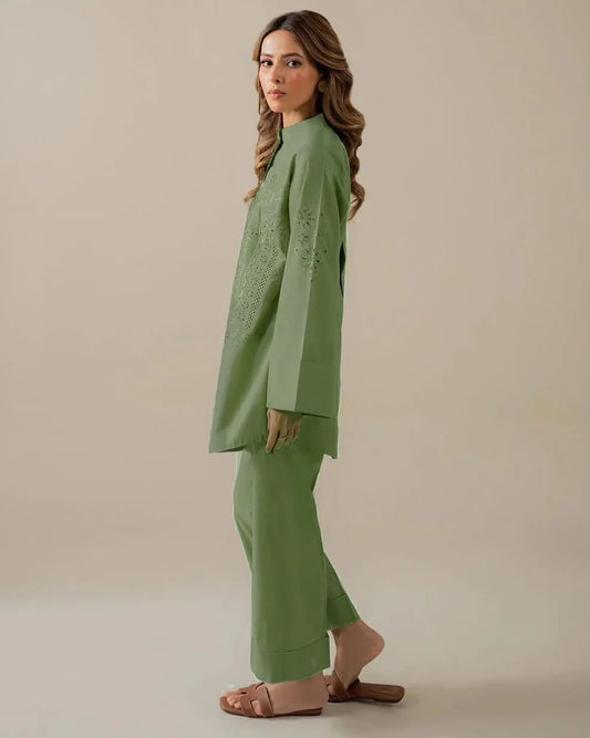 Luxury lawn short shirt stitched 2 pcs
