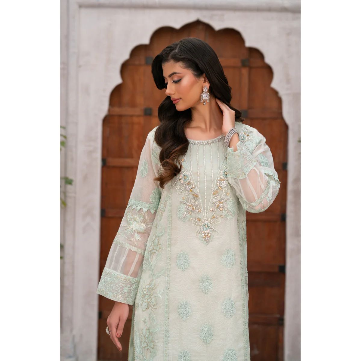 Panache By Mona Embroidery MINT MIST