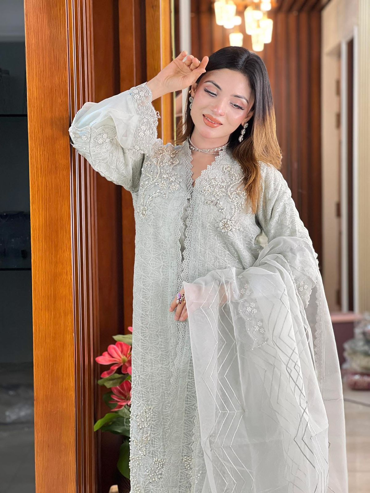 Panache By Mona Open Gown - 4 pc