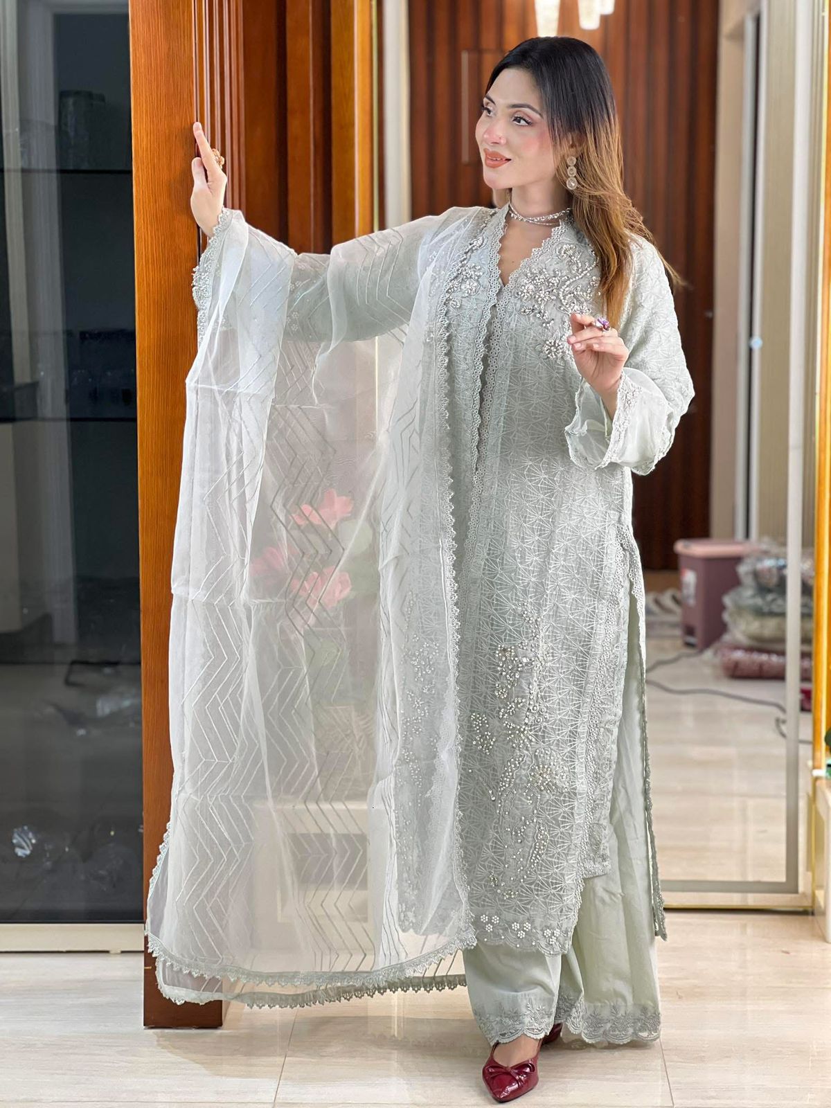 Panache By Mona Open Gown - 4 pc