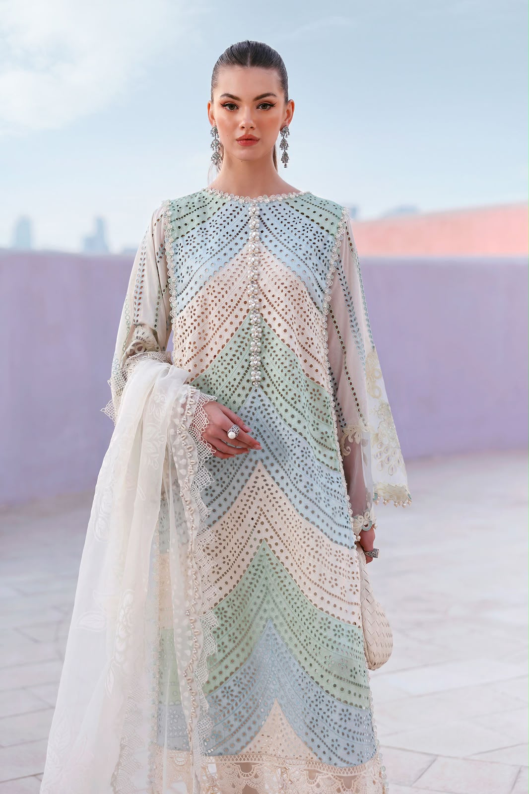 3 Piece Unstitched Embroidered Lawn Suit In Stock (D-2612-A-Default)